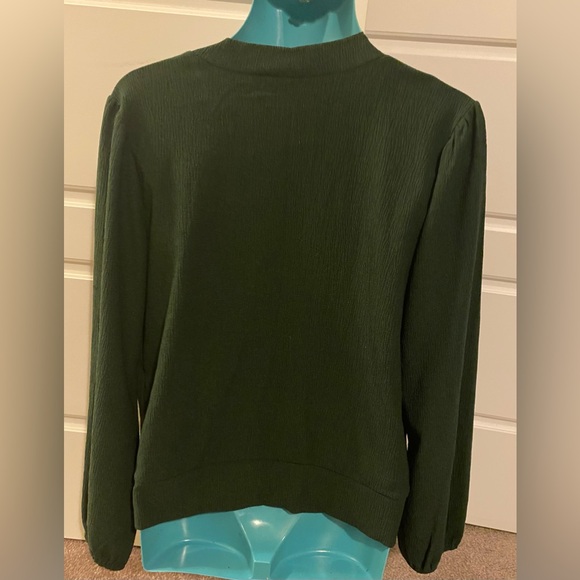 ANN TAYLOR wrap style green blouse - Picture 2 of 5